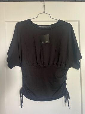 Marc New York Black Short Sleeve Cinch-Side Tee - Size M NWT